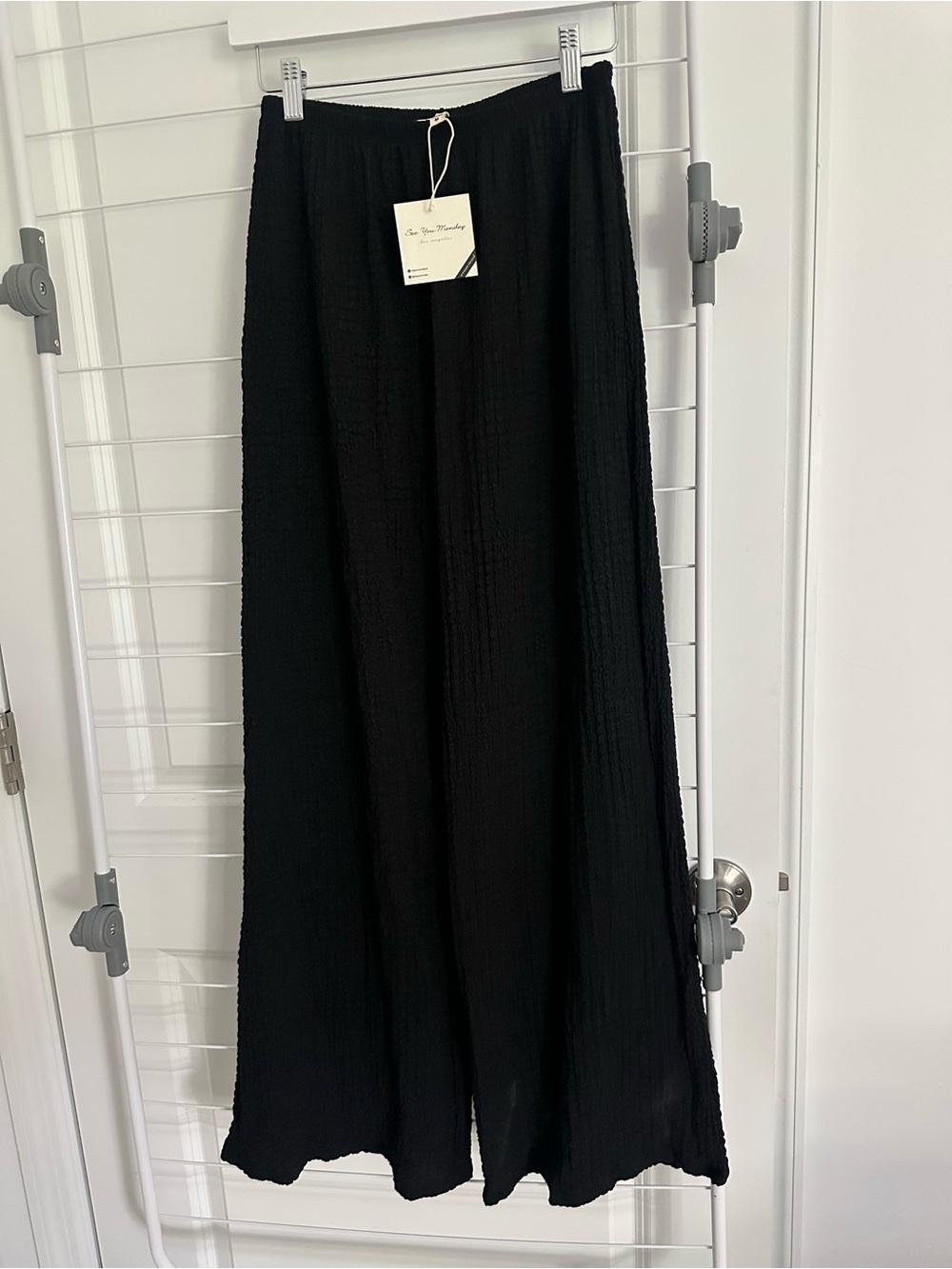 See You Monday Black Wide-Leg Jumpsuit Pants